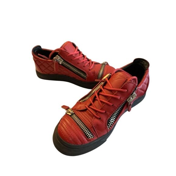 Giuseppe Zanotti Dylan quilted zip leather sneakers men's size 39.5 - Picture 2 of 11